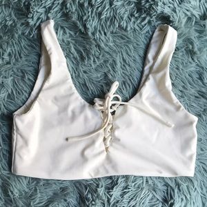 Slate Swim lace up bikini top size small NWOT